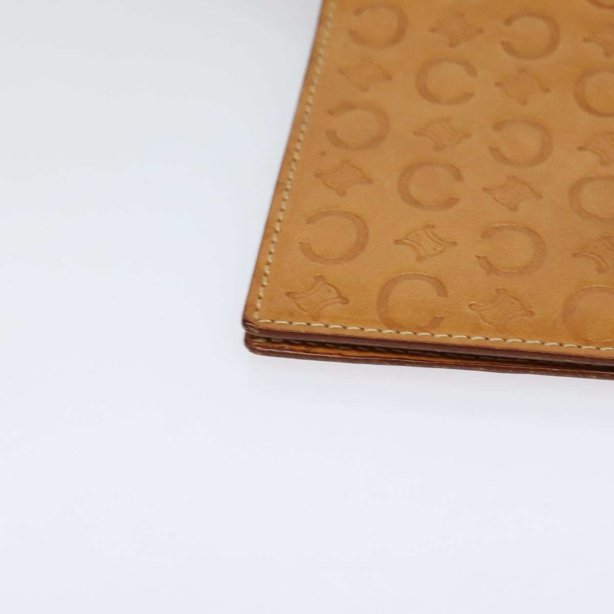 CELINE C Macadam Canvas Shoulder Bag Leather Brown gold Auth 119706