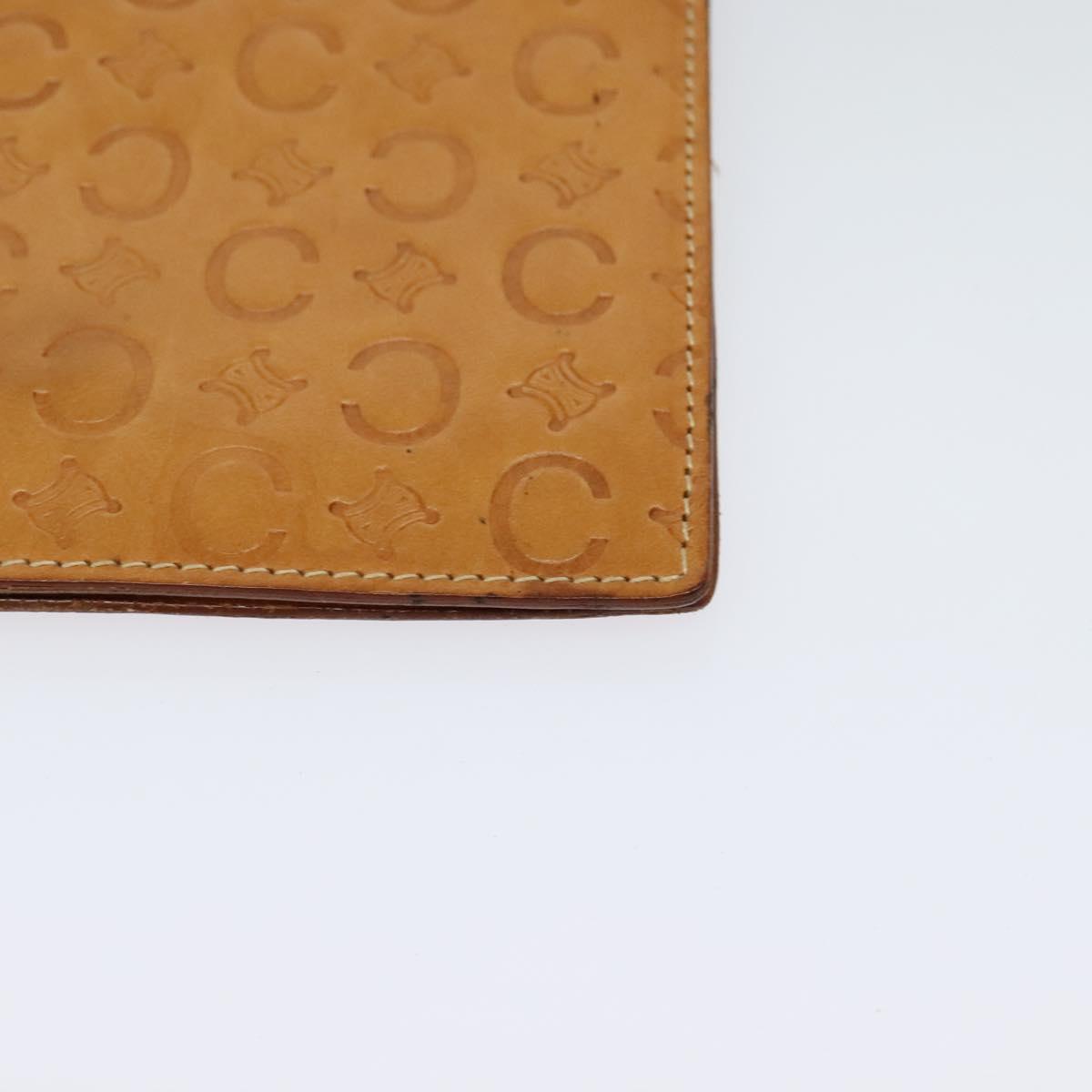 CELINE C Macadam Canvas Shoulder Bag Leather Brown gold Auth 119706