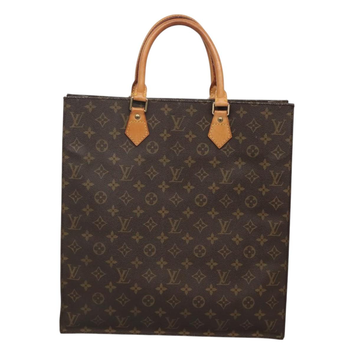 LOUIS VUITTON Monogram Sac Plat Hand Bag M51140 LV Auth 119745