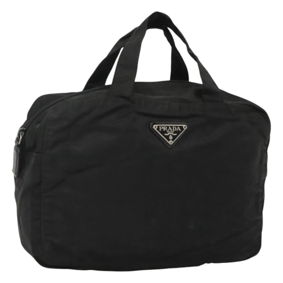 PRADA Hand Bag Nylon Black Auth 119749