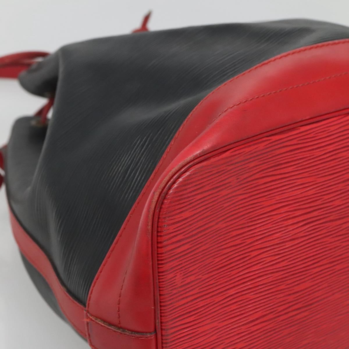 LOUIS VUITTON Epi Noe Shoulder Bag Bicolor Black Red M44017 LV Auth 119756