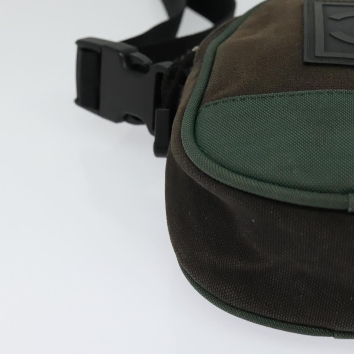 CHANEL COCO Mark Sports Line Shoulder Bag Canvas Brown CC Auth 119814