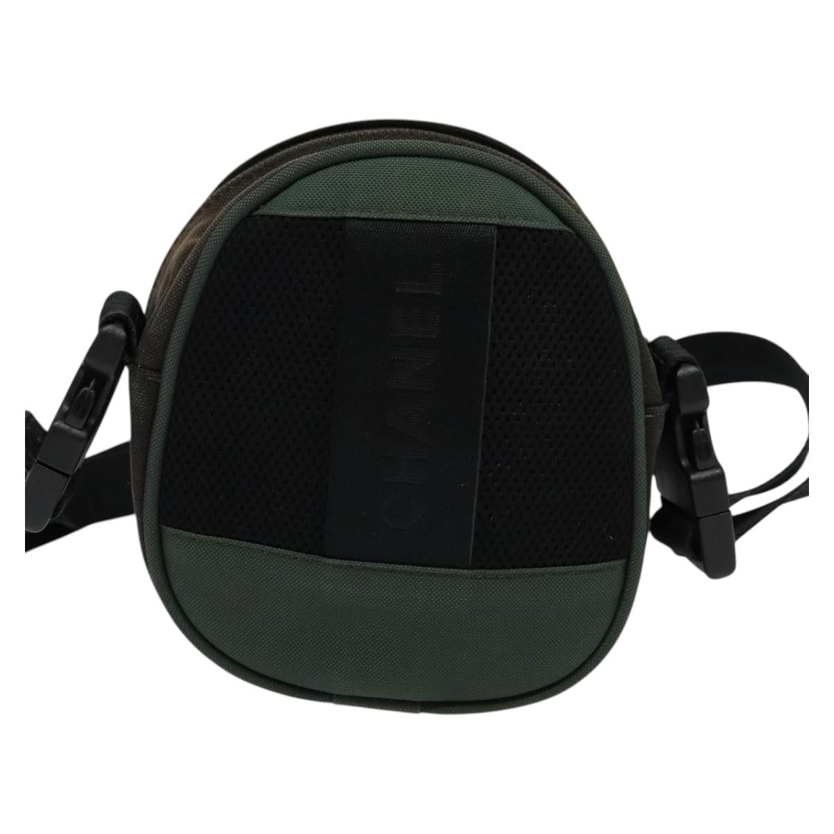 CHANEL COCO Mark Sports Line Shoulder Bag Canvas Brown CC Auth 119814