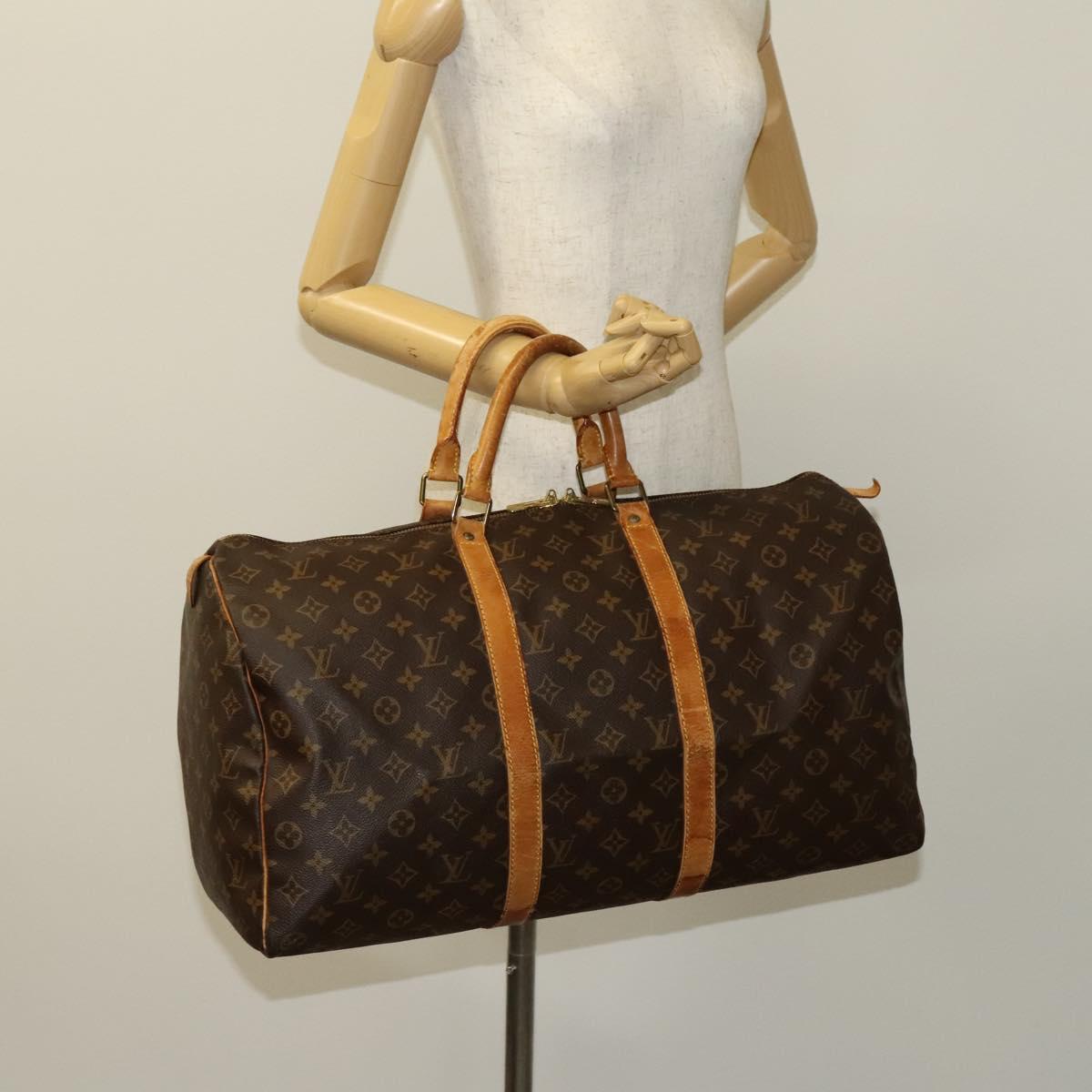 LOUIS VUITTON Monogram Keepall 50 Boston Bag M41426 LV Auth 119826