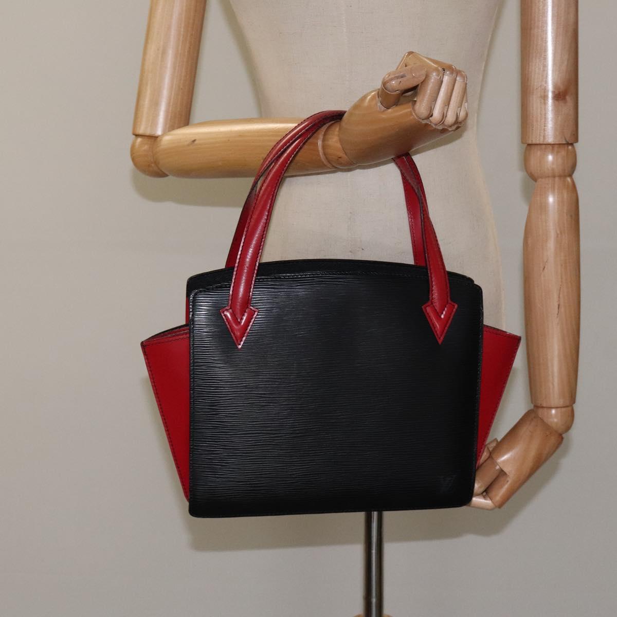LOUIS VUITTON Epi Bicolor Varenne Hand Bag Black Red M52387 LV Auth 119842