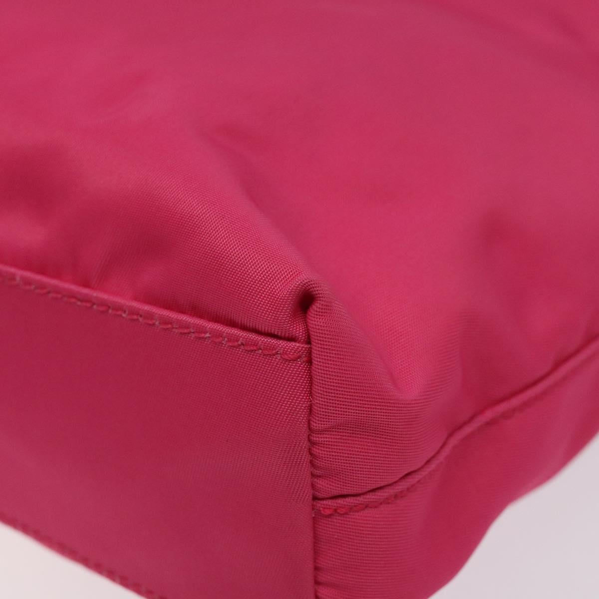 PRADA Shoulder Bag Nylon Pink Silver Auth 119844A