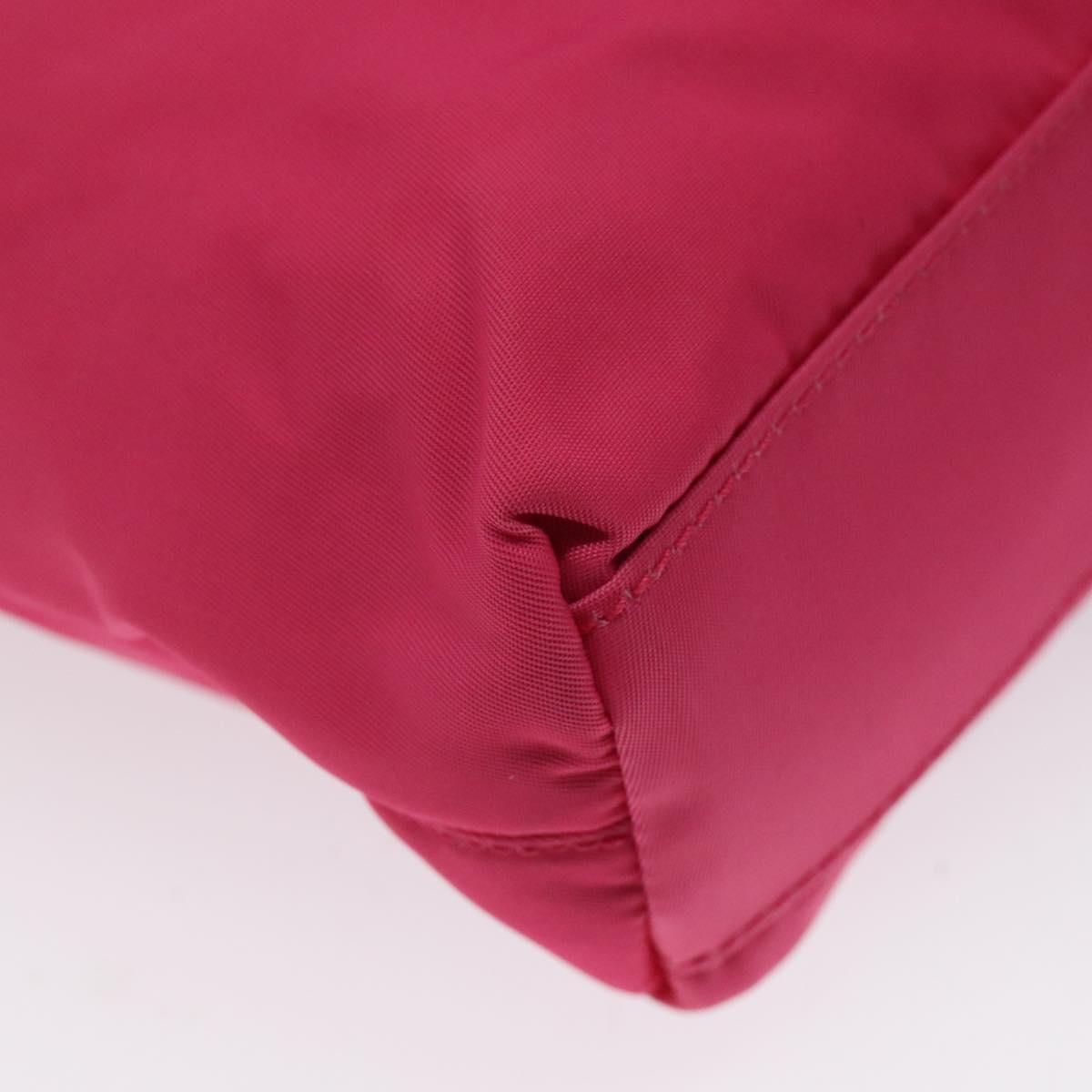 PRADA Shoulder Bag Nylon Pink Silver Auth 119844A