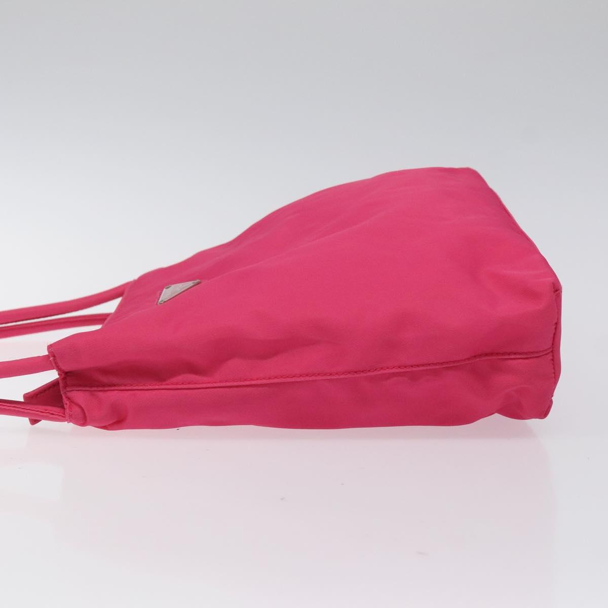 PRADA Shoulder Bag Nylon Pink Silver Auth 119844A
