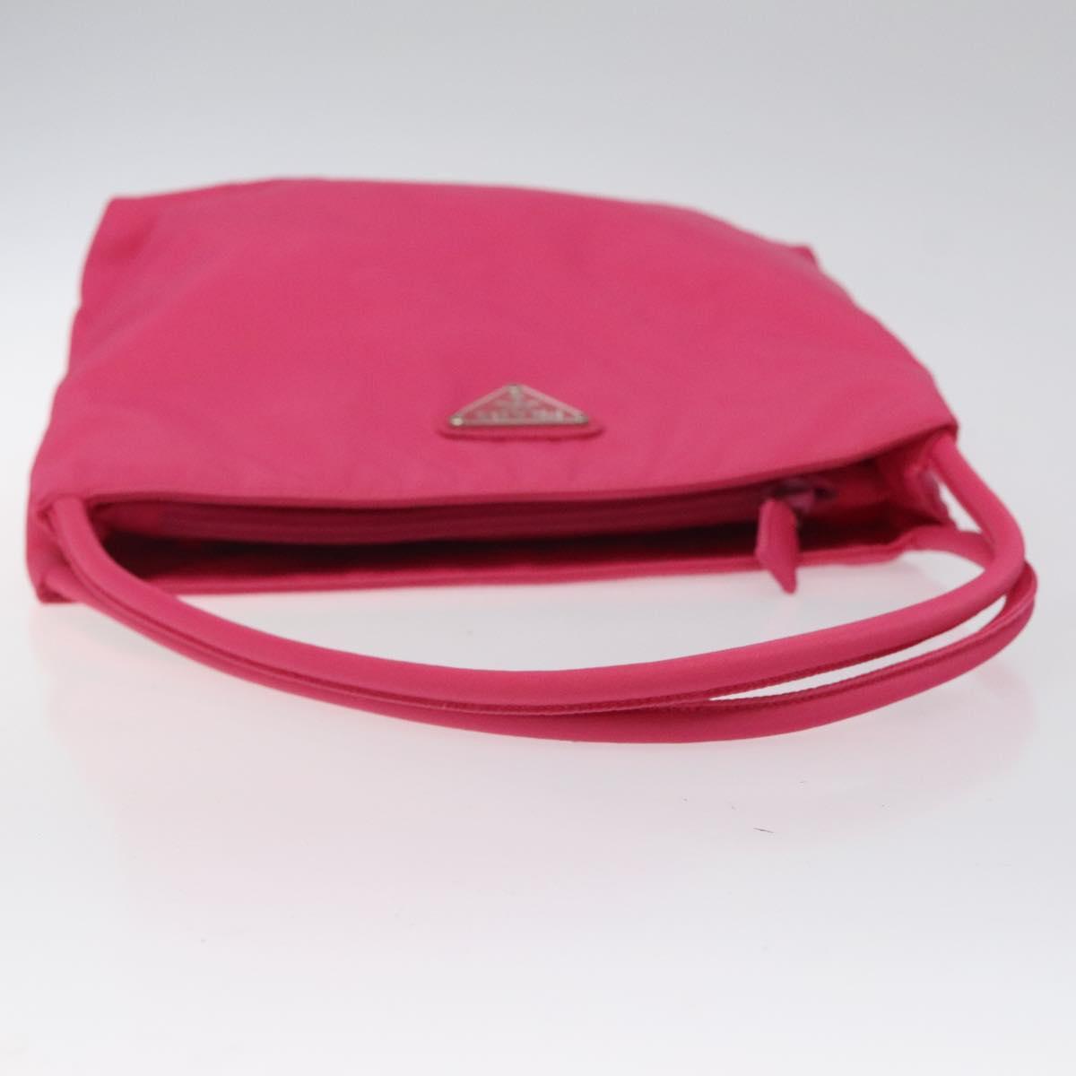 PRADA Shoulder Bag Nylon Pink Silver Auth 119844A