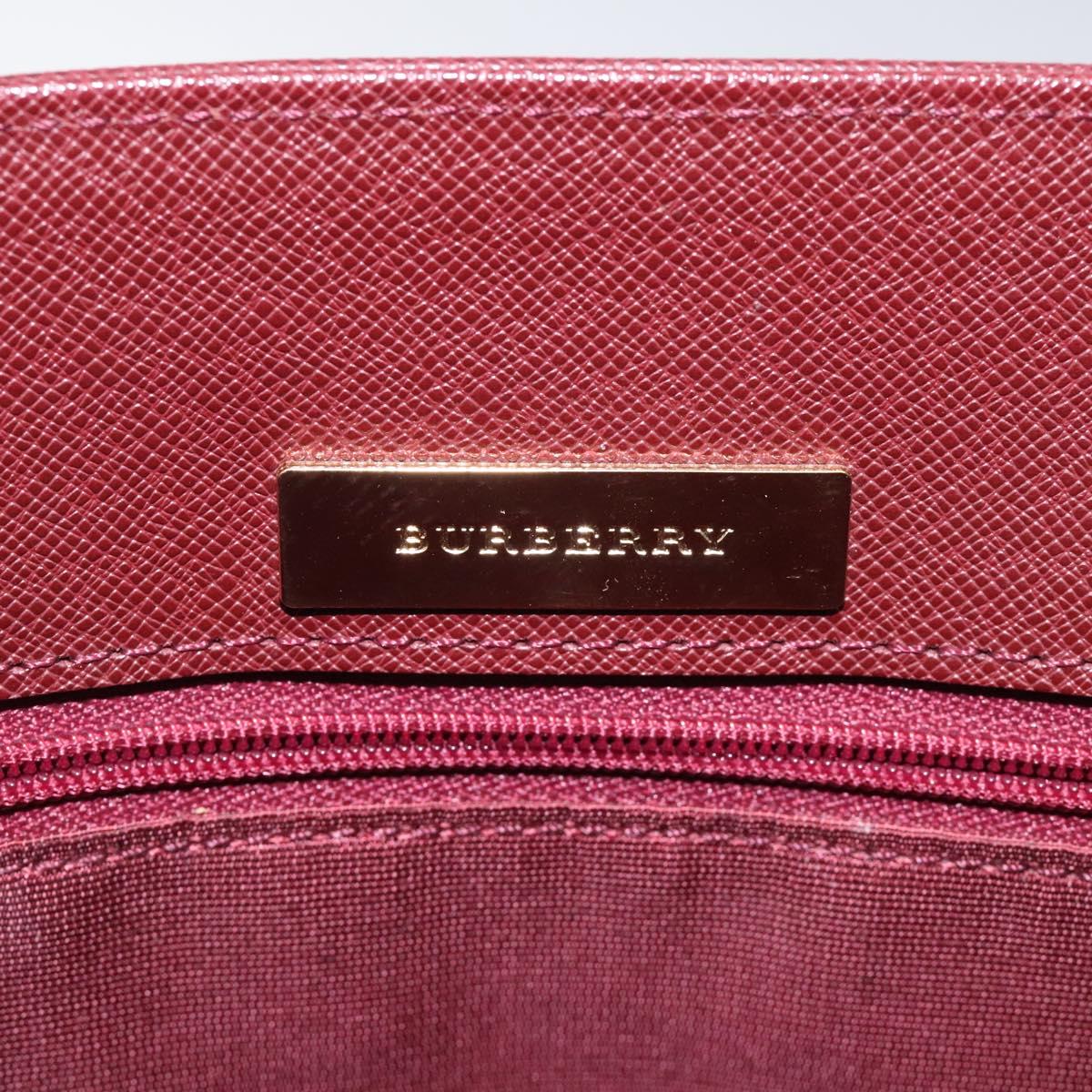 BURBERRY Nova Check Hand Bag Canvas Beige Gold Auth 119890