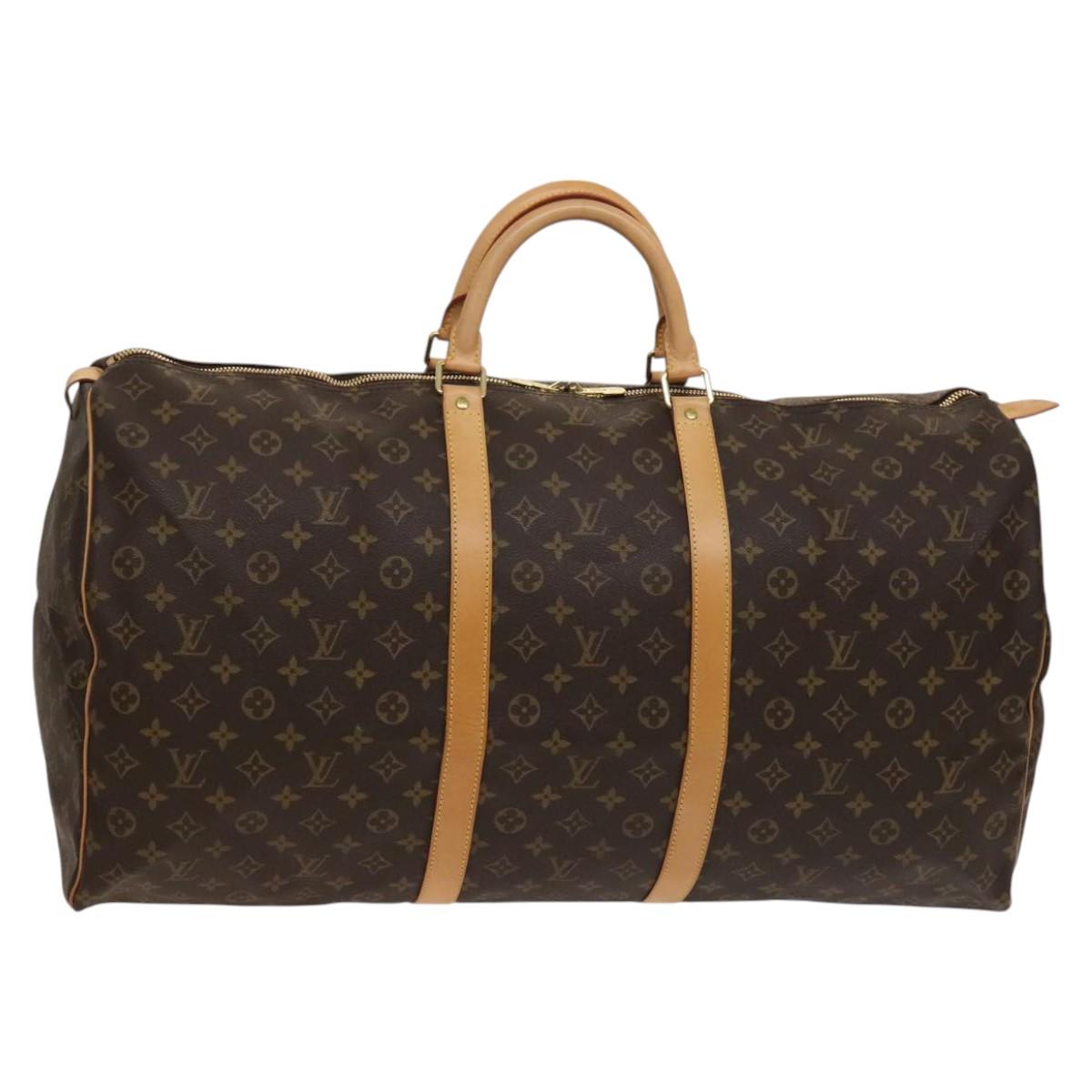 LOUIS VUITTON Monogram Keepall Bandouliere 60 Boston Bag M41412 LV Auth 119895A