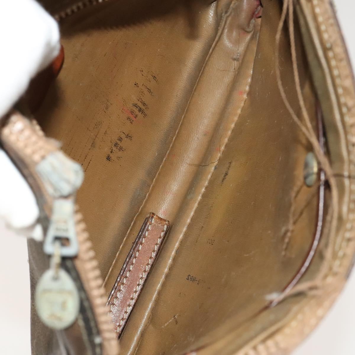 Salvatore Ferragamo Celine Macadam Canvas Bag PVC 3Set Brown Black Auth 119946