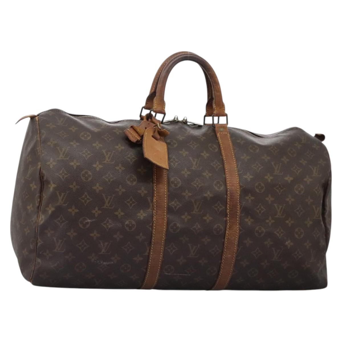 LOUIS VUITTON Monogram Keepall 55 Boston Bag M41424 LV Auth 119973