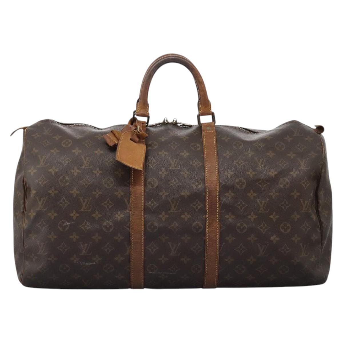 LOUIS VUITTON Monogram Keepall 55 Boston Bag M41424 LV Auth 119973