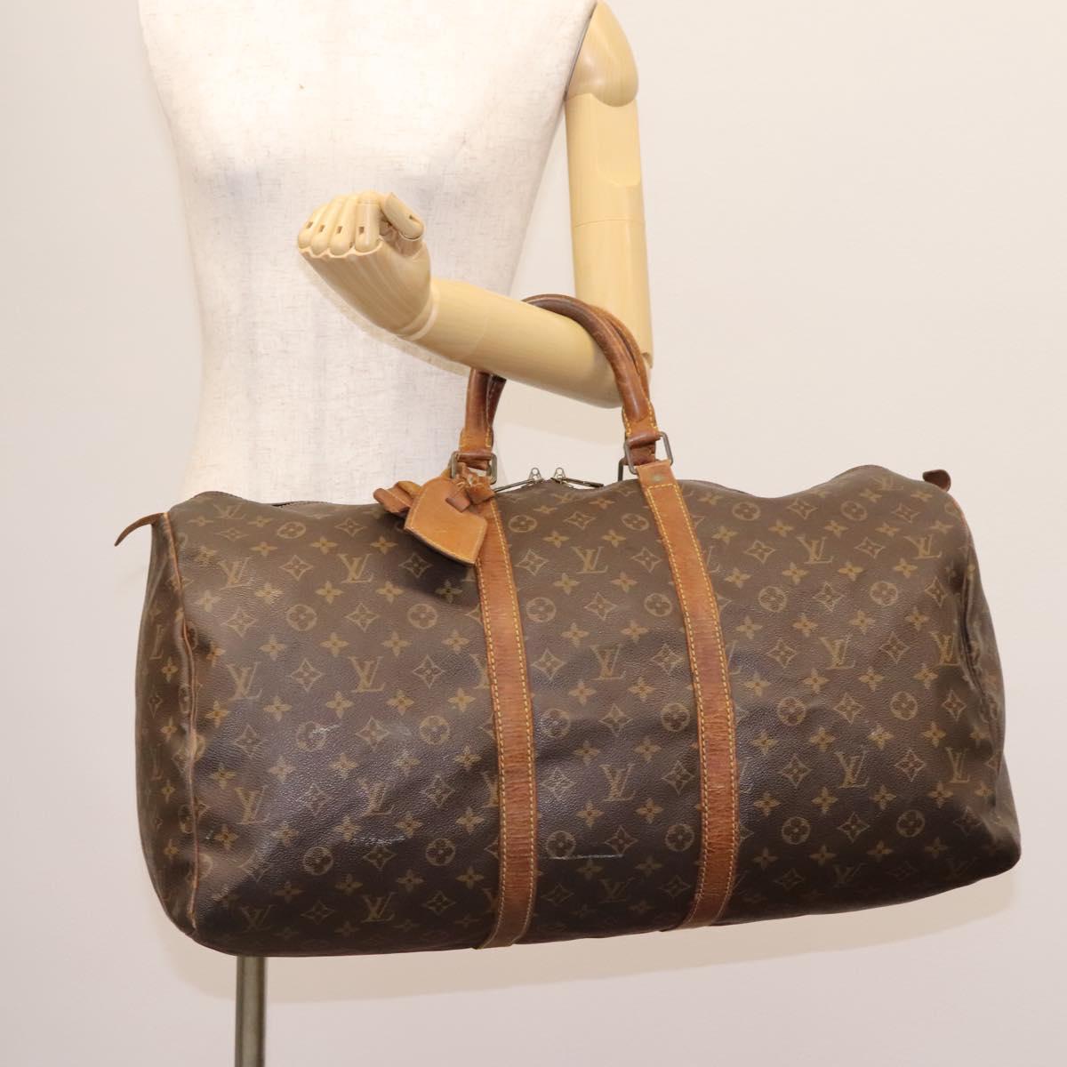 LOUIS VUITTON Monogram Keepall 55 Boston Bag M41424 LV Auth 119973
