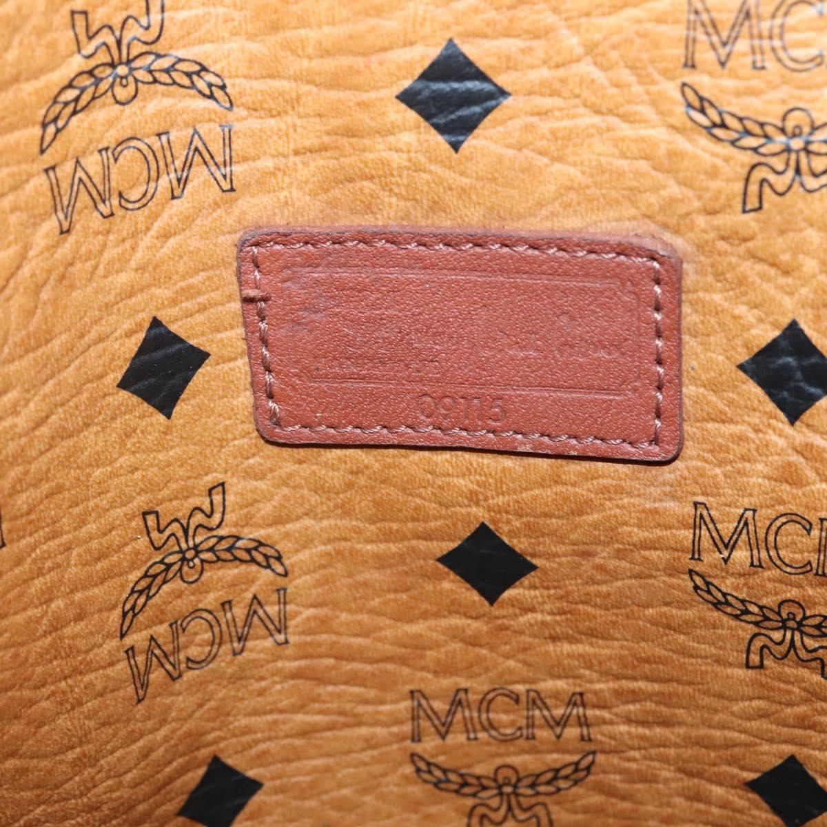 MCM Logogram Vicetos Tote Bag PVC Leather Brown Gold Auth 119981