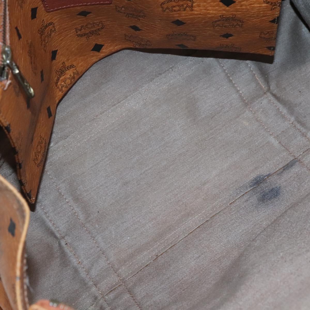 MCM Logogram Vicetos Tote Bag PVC Leather Brown Gold Auth 119981