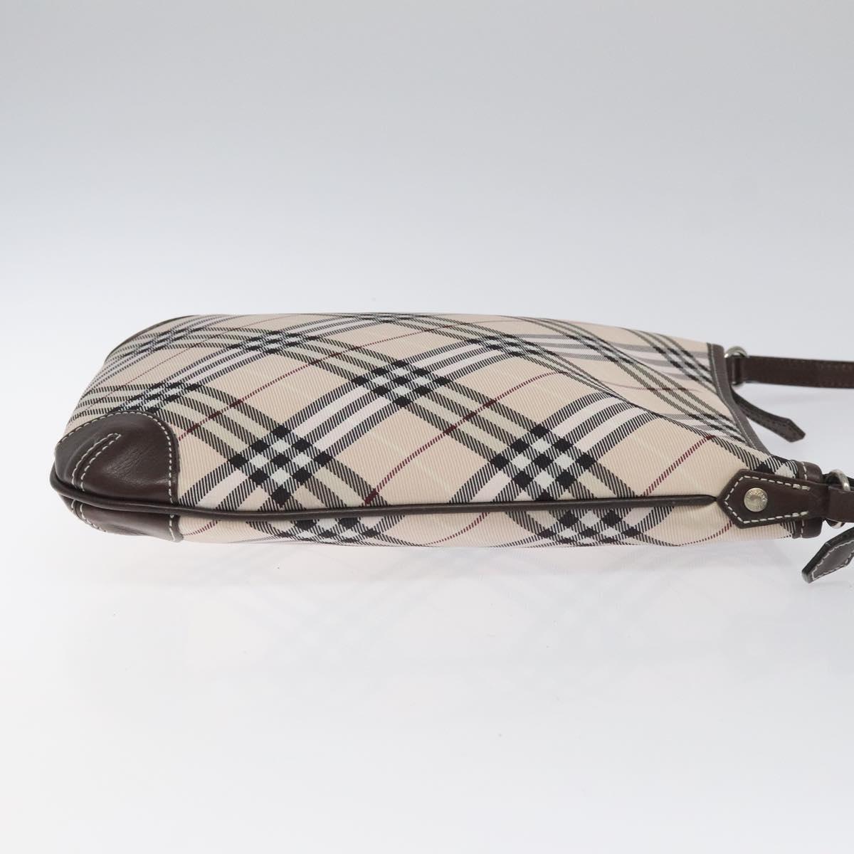 BURBERRY Nova Check Blue Label Shoulder Bag Canvas Beige Auth 119982