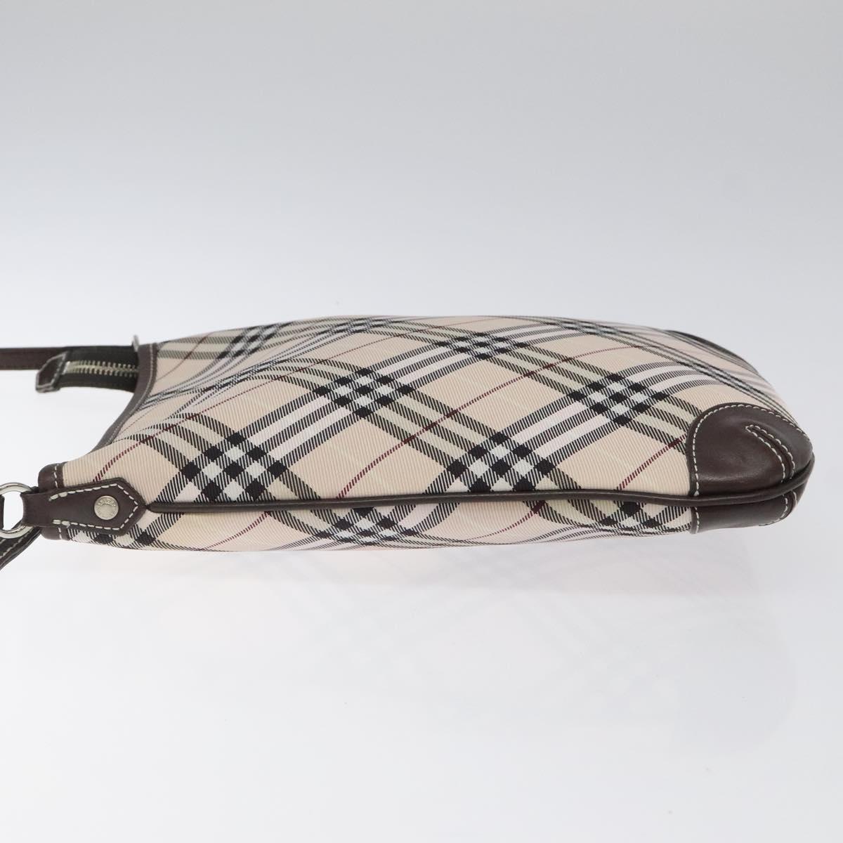 BURBERRY Nova Check Blue Label Shoulder Bag Canvas Beige Auth 119982