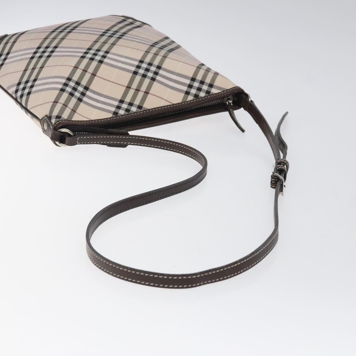 BURBERRY Nova Check Blue Label Shoulder Bag Canvas Beige Auth 119982