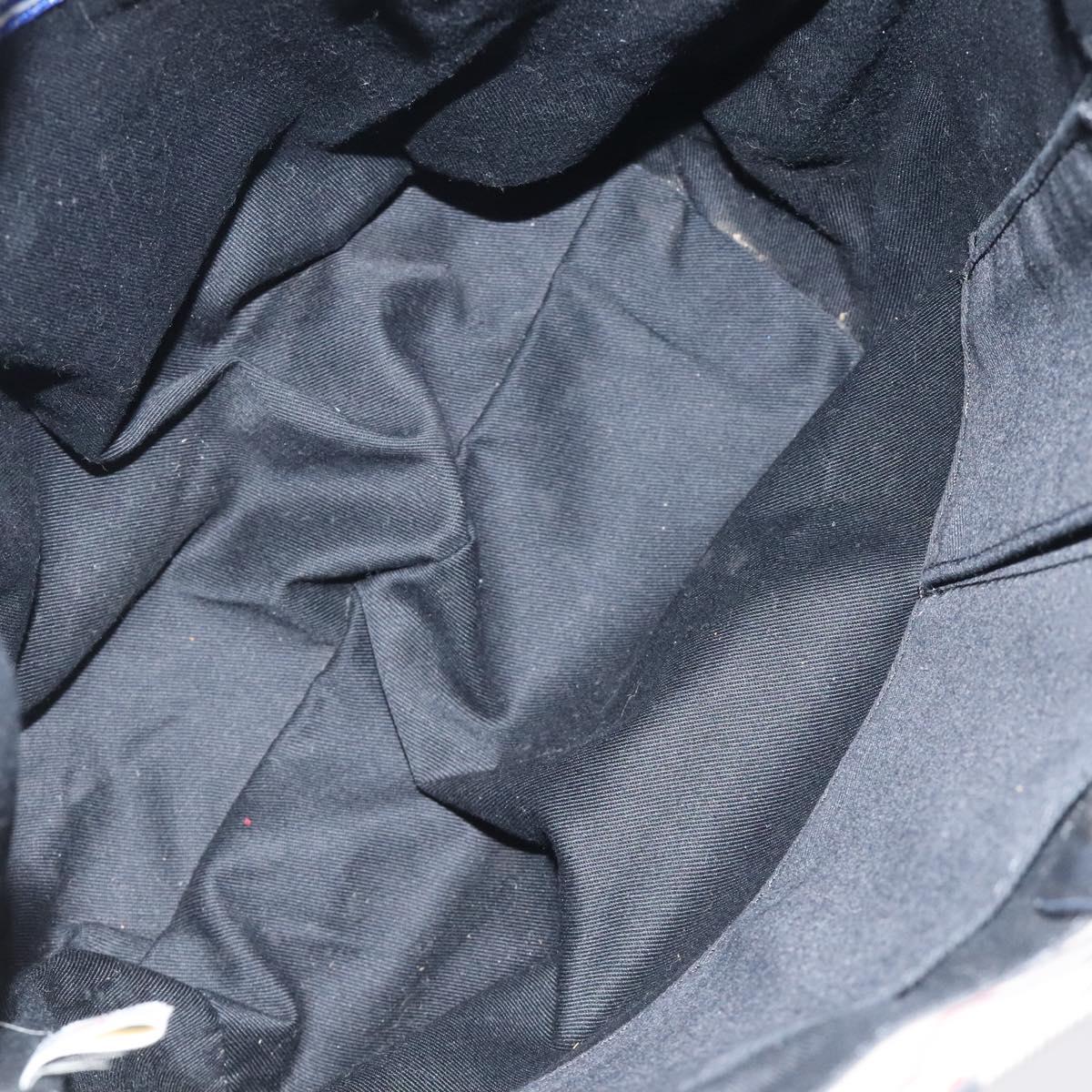 BURBERRY Nova Check Blue Label Tote Bag Canvas Beige Silver Auth 119986