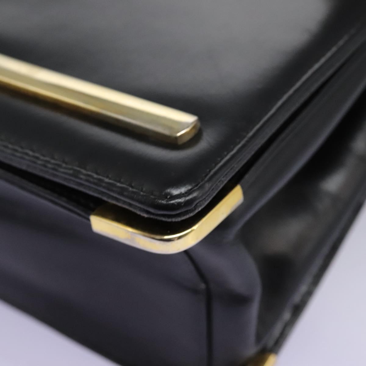 Christian Dior Shoulder Bag Calf leather Black Auth 119992