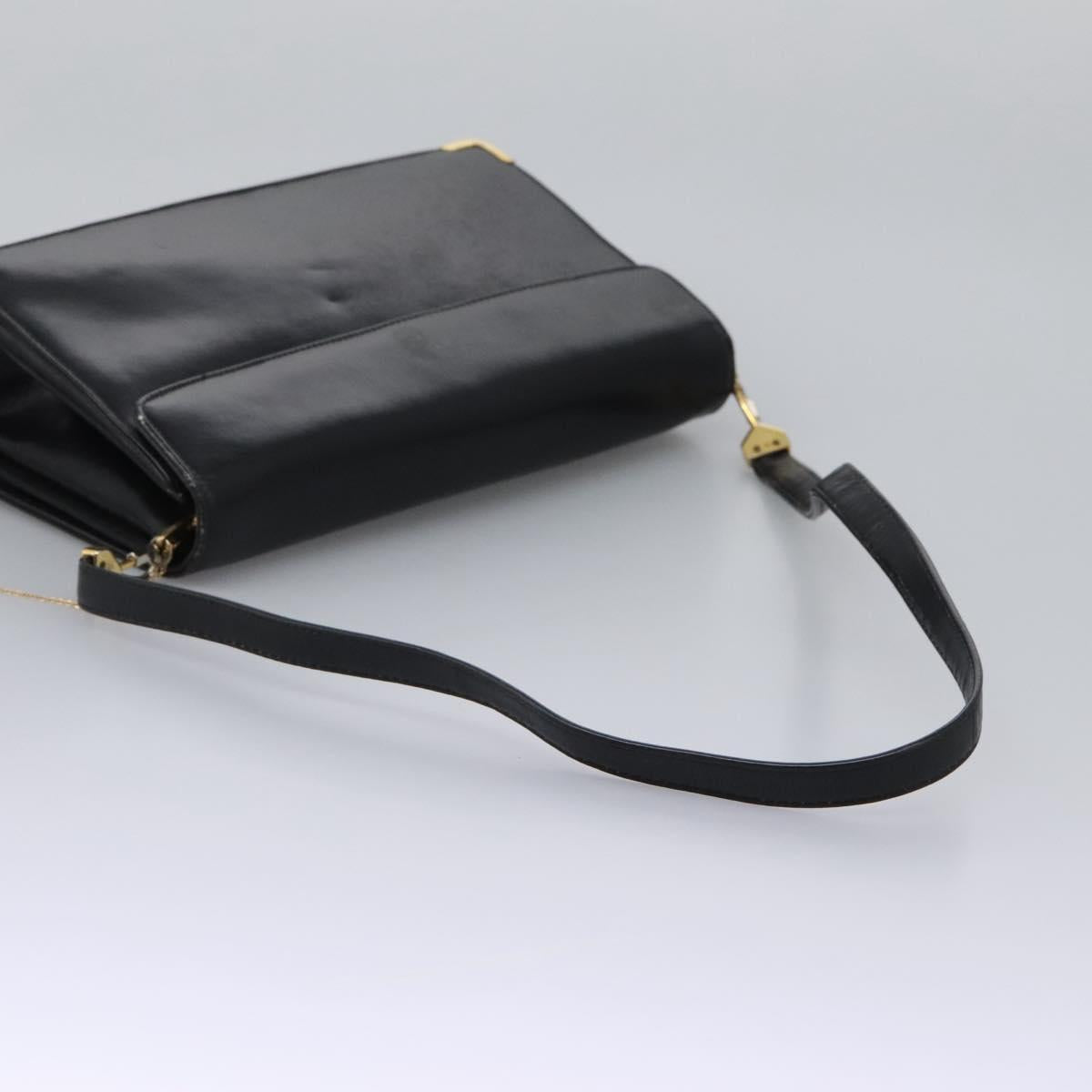 Christian Dior Shoulder Bag Calf leather Black Auth 119992