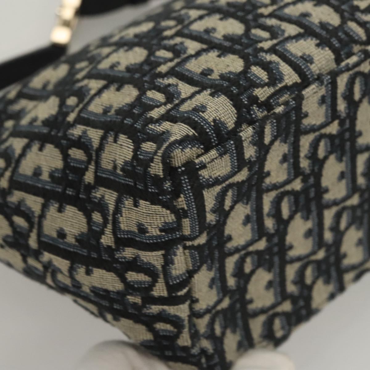 Christian Dior Trotter Canvas Accessory Pouch Navy Auth 120003