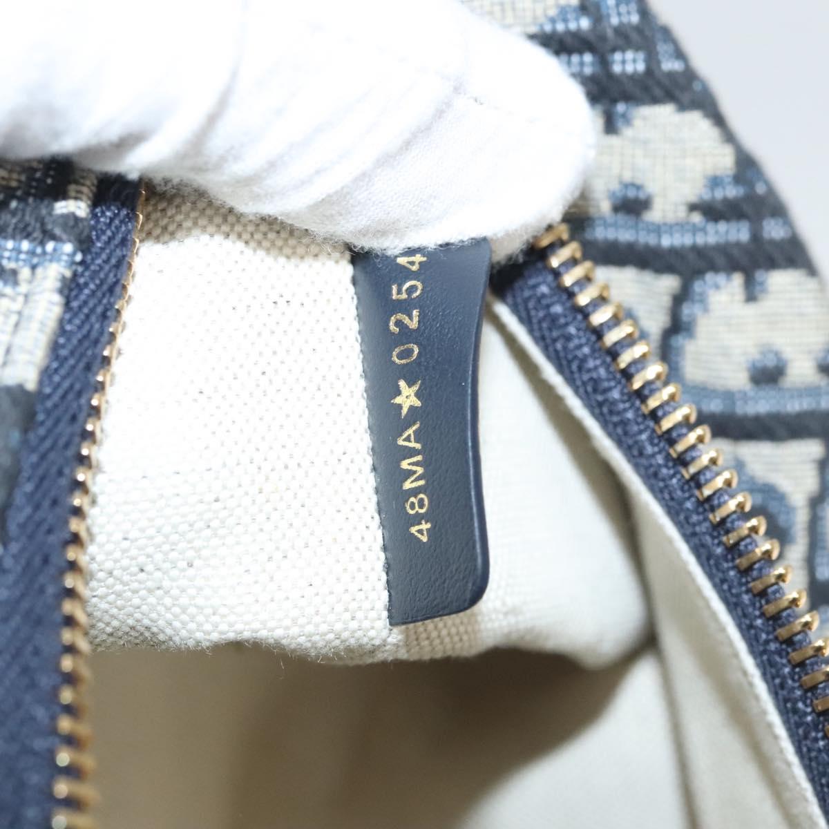 Christian Dior Trotter Canvas Accessory Pouch Navy Auth 120003