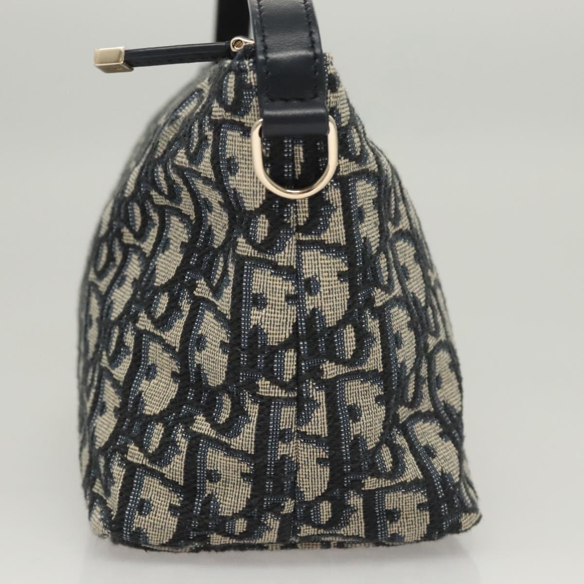 Christian Dior Trotter Canvas Accessory Pouch Navy Auth 120003