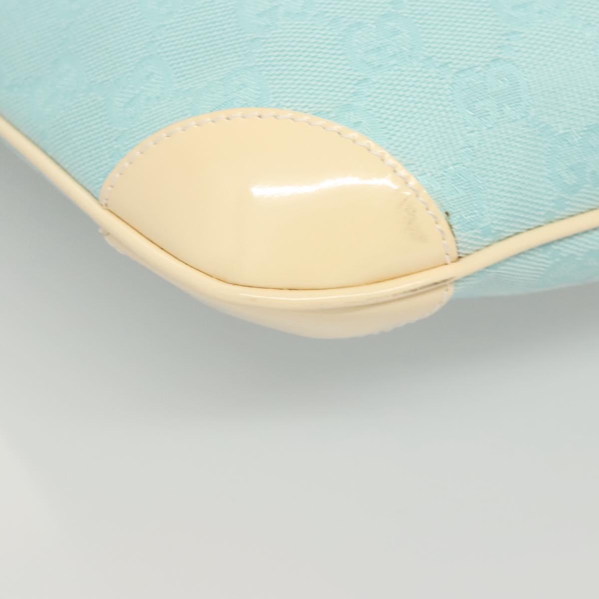 GUCCI GG Canvas Shoulder Bag Light Blue Gold 001 4158 Auth 120032A