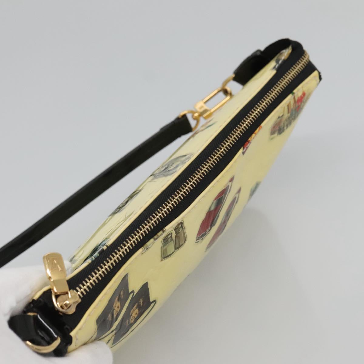 LOUIS VUITTON Vernis sticker Pochette Accessoires Pouch White M90928 Auth 120036