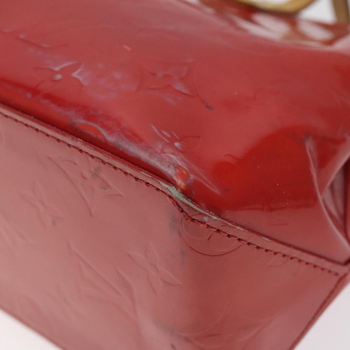LOUIS VUITTON Monogram Vernis Reade PM Hand Bag Red Rouge M91088 LV Auth 120043