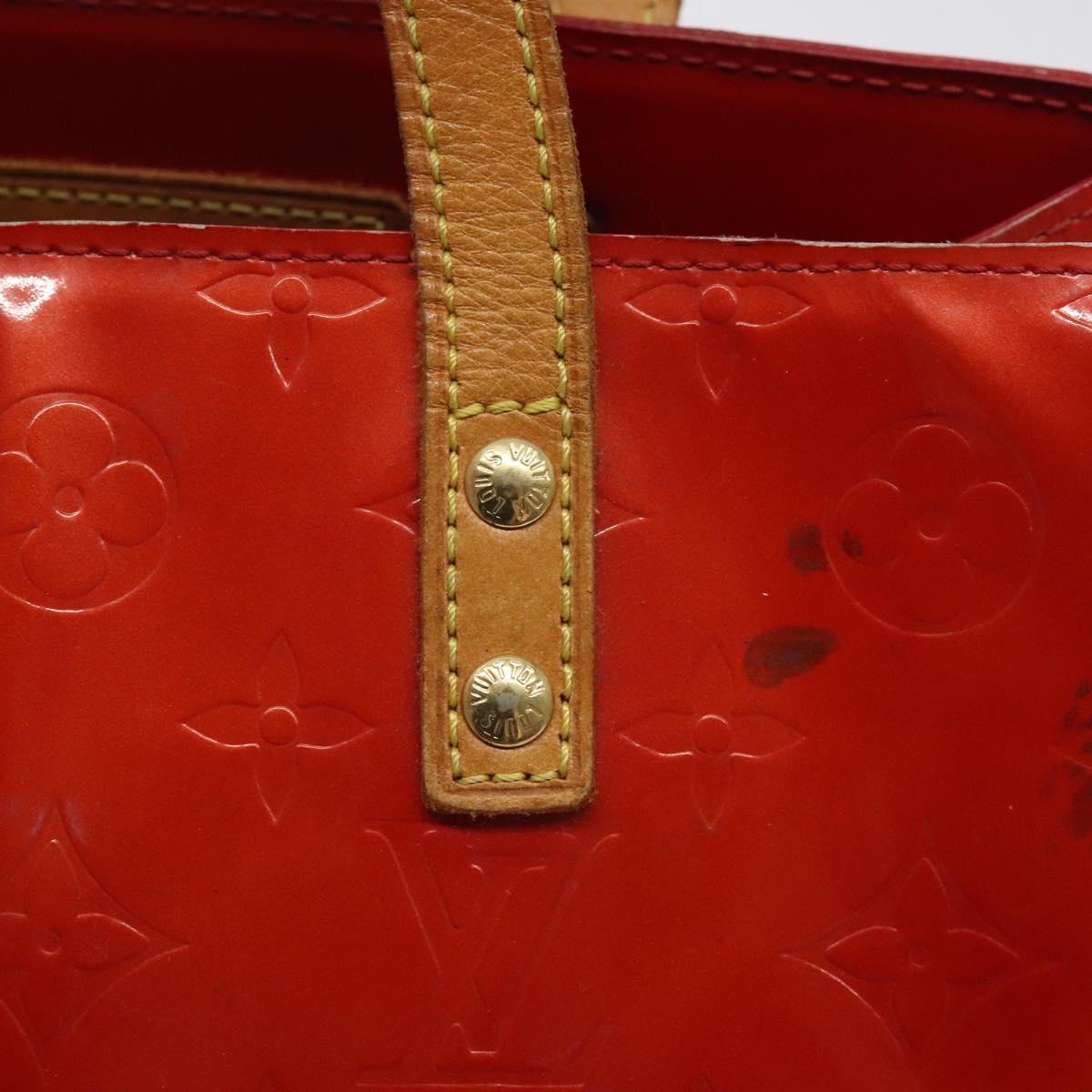 LOUIS VUITTON Monogram Vernis Reade PM Hand Bag Red Rouge M91088 LV Auth 120043