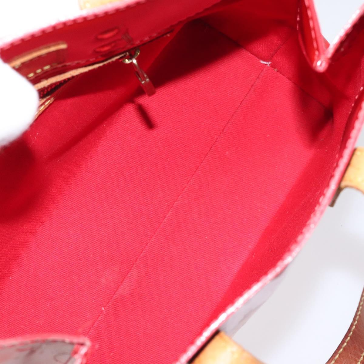LOUIS VUITTON Monogram Vernis Reade PM Hand Bag Red Rouge M91088 LV Auth 120043