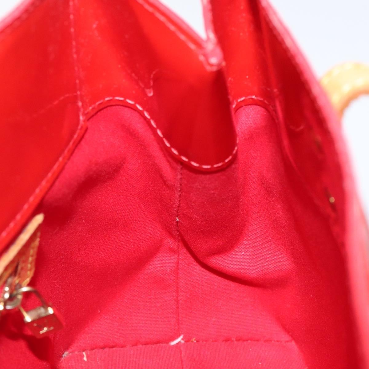 LOUIS VUITTON Monogram Vernis Reade PM Hand Bag Red Rouge M91088 LV Auth 120043