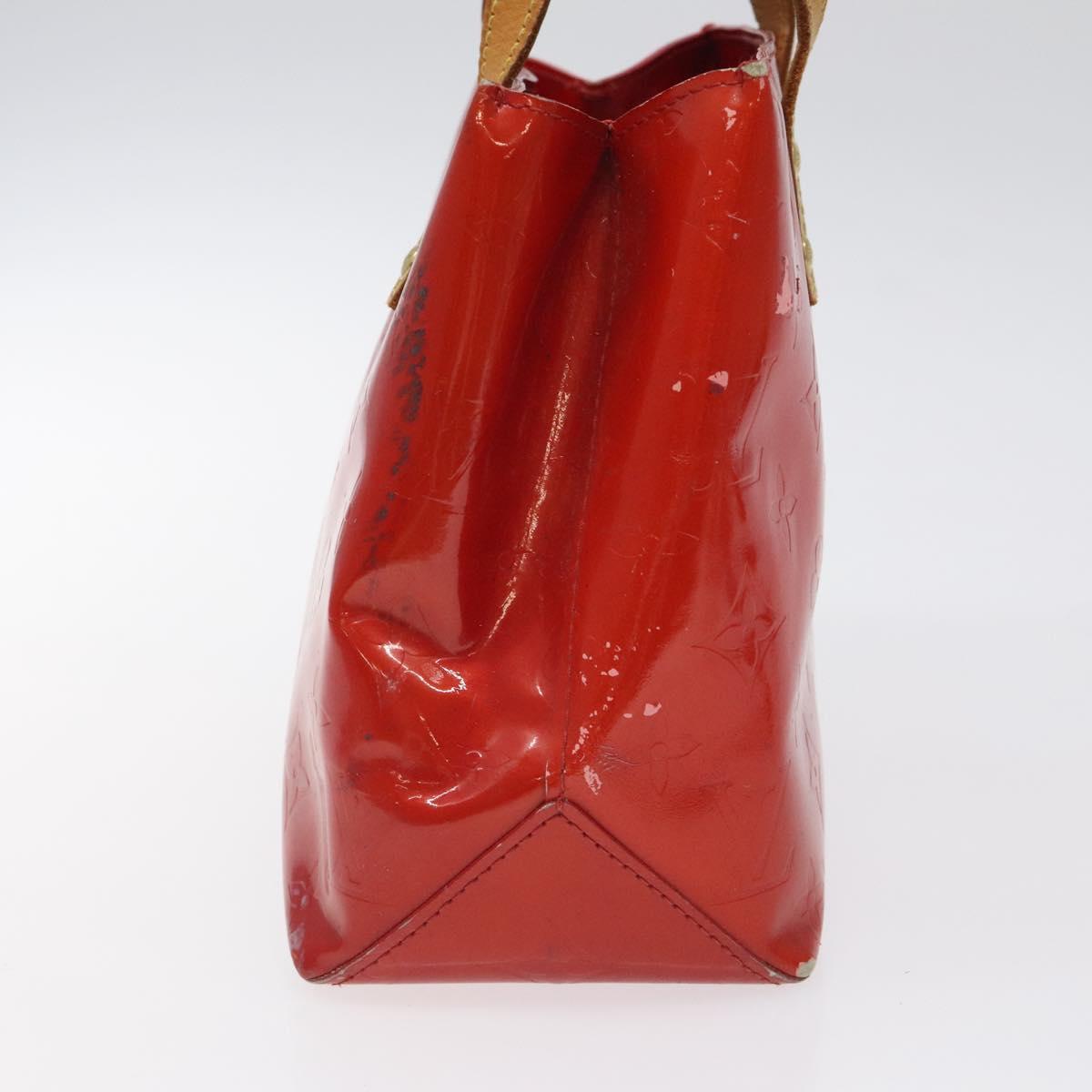 LOUIS VUITTON Monogram Vernis Reade PM Hand Bag Red Rouge M91088 LV Auth 120043