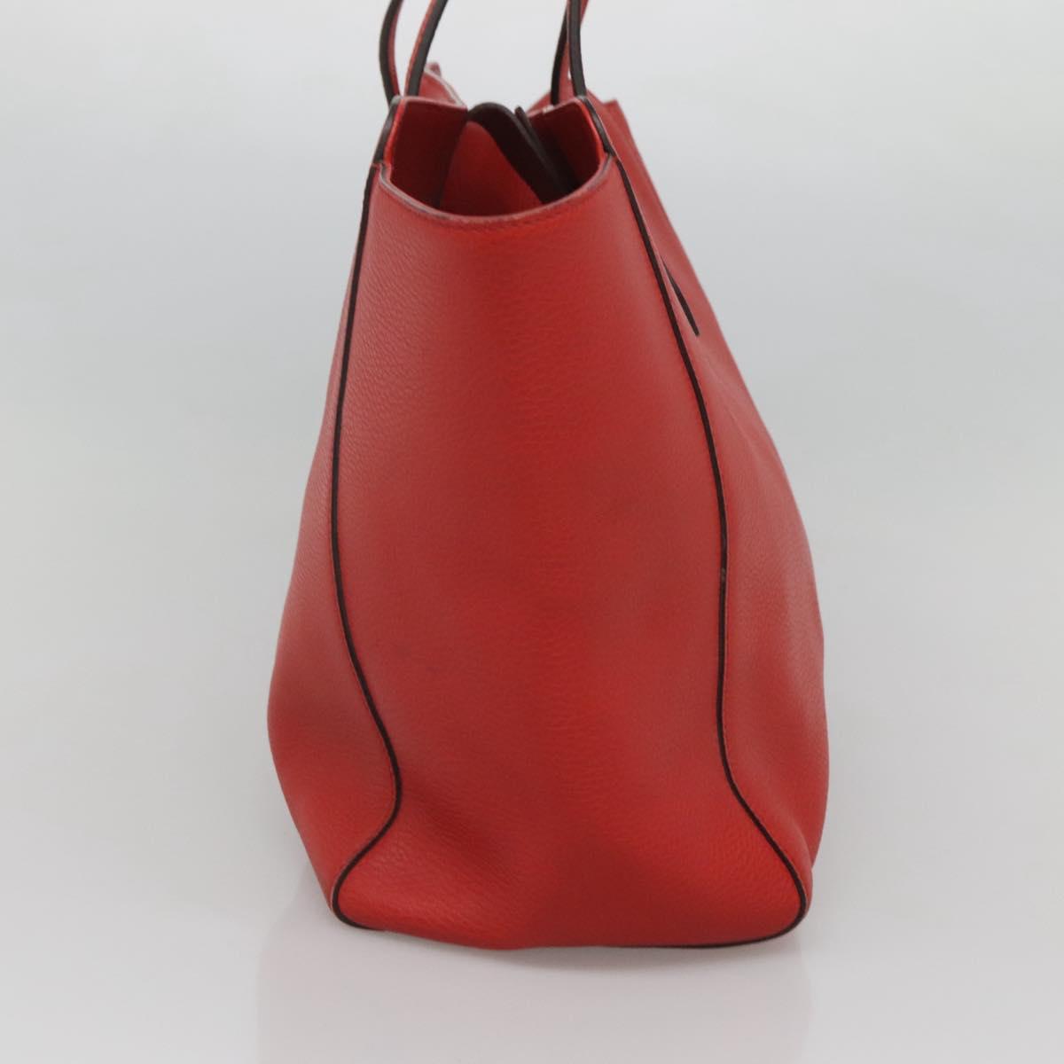 GUCCI Tote Bag Leather Red Gold 354397 Auth 120046
