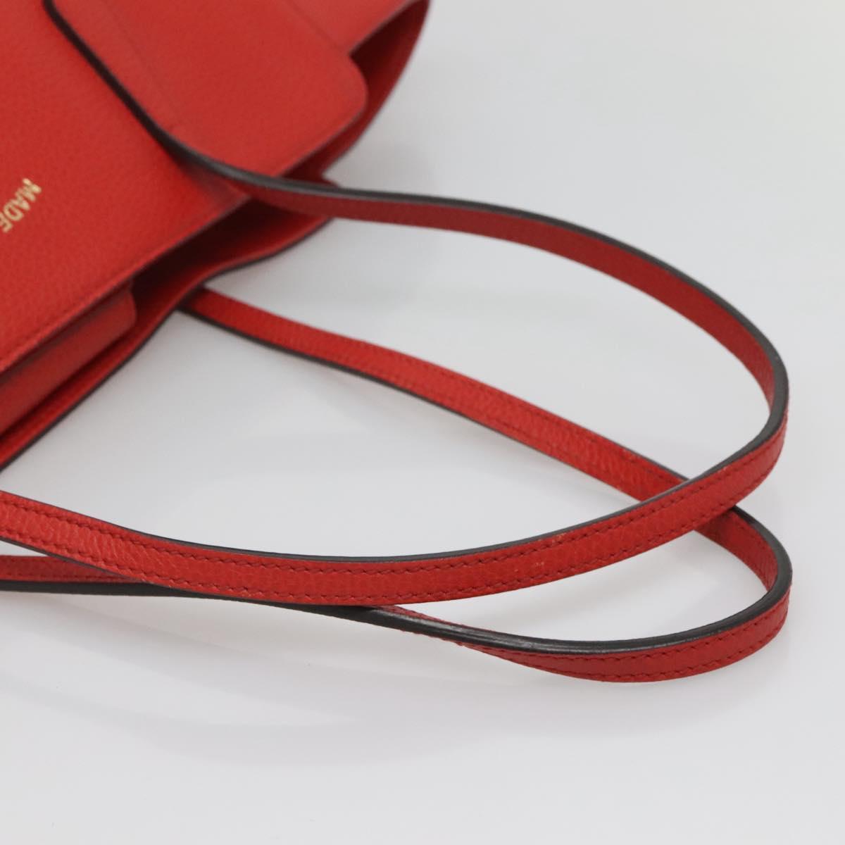 GUCCI Tote Bag Leather Red Gold 354397 Auth 120046