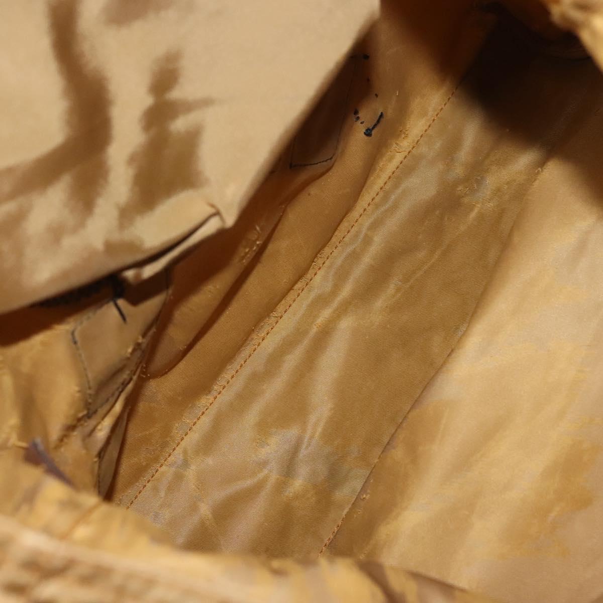 PRADA Tote Bag Nylon Khaki Silver Auth 120103