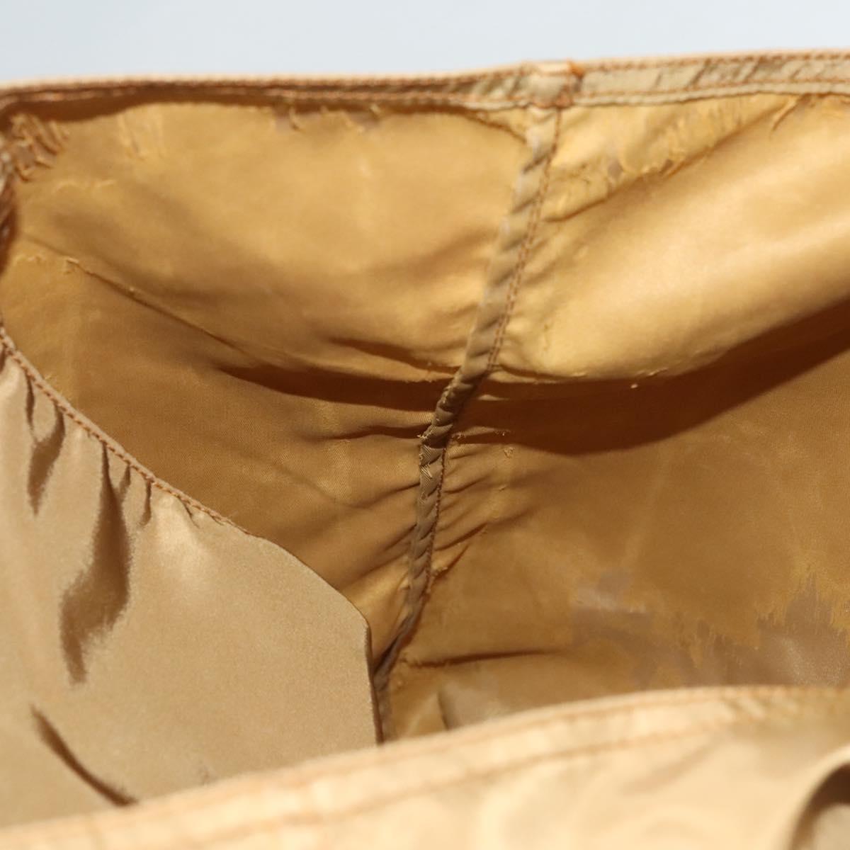 PRADA Tote Bag Nylon Khaki Silver Auth 120103