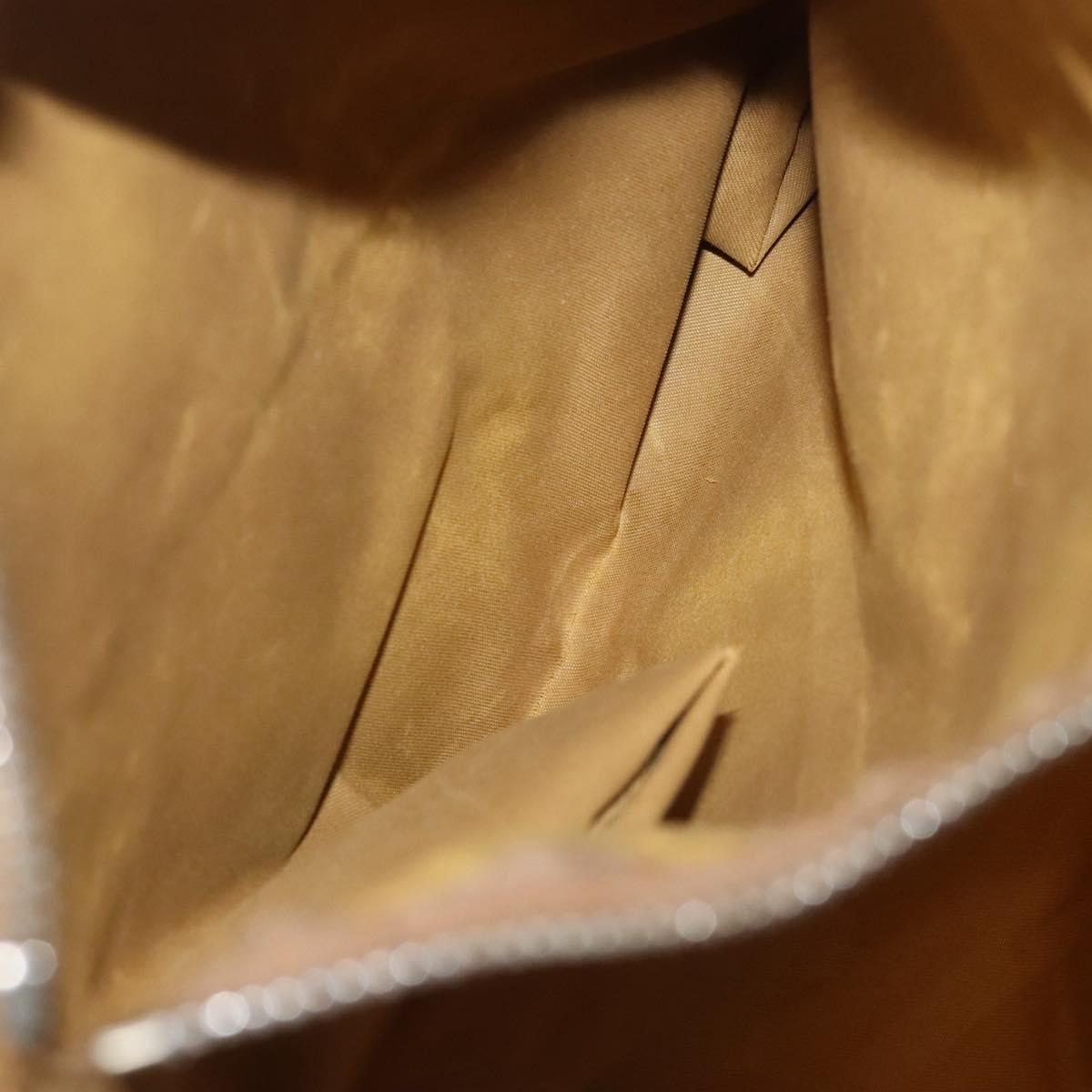 PRADA Tote Bag Nylon Khaki Silver Auth 120103