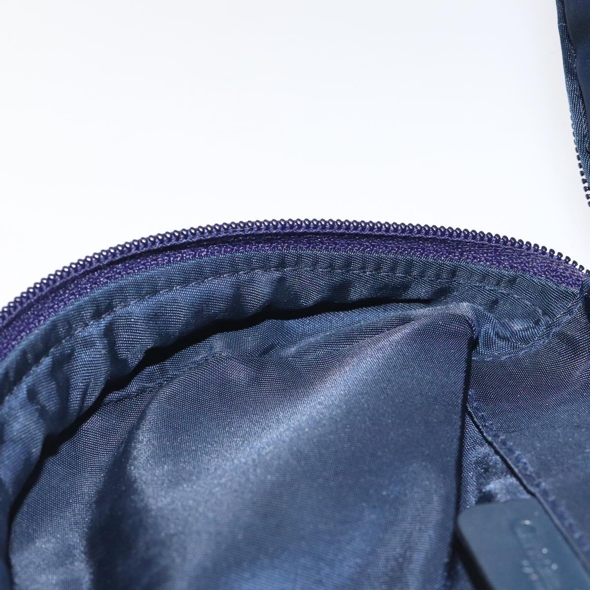 Christian Dior Trotter Canvas Saddle Pouch Navy Gold Auth 120108