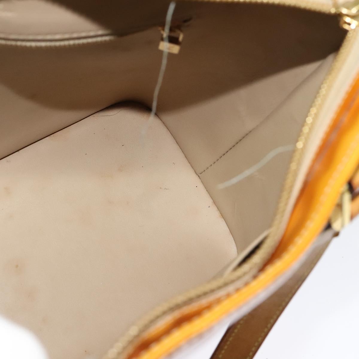 LOUIS VUITTON Monogram Vernis Houston Hand Bag Beige M91004 LV Auth 120112