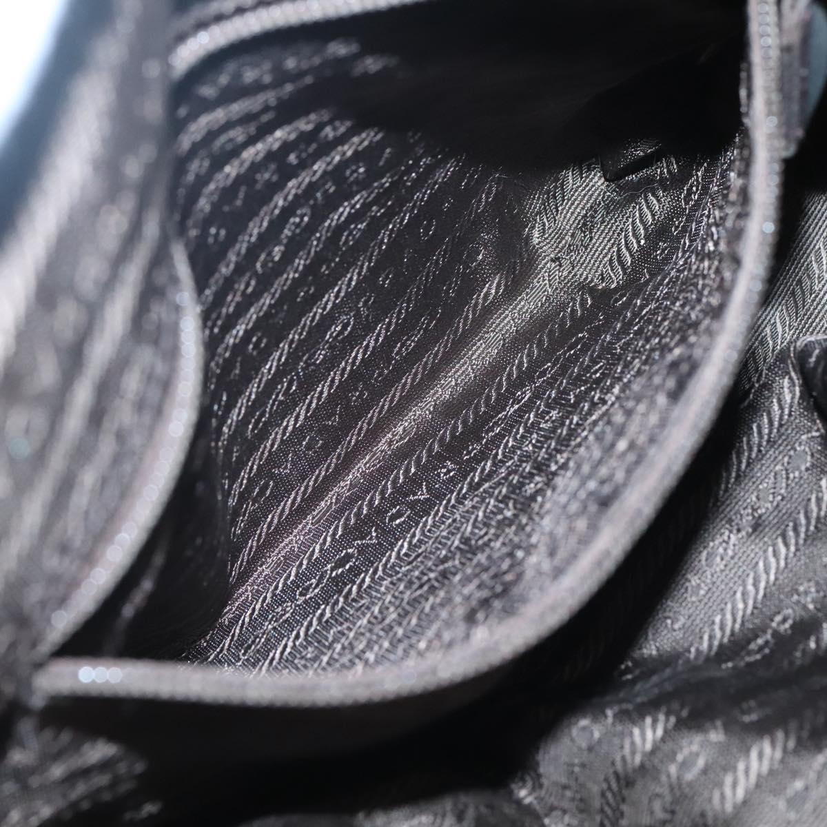 PRADA Hand Bag Nylon Brown Gold Auth 120116