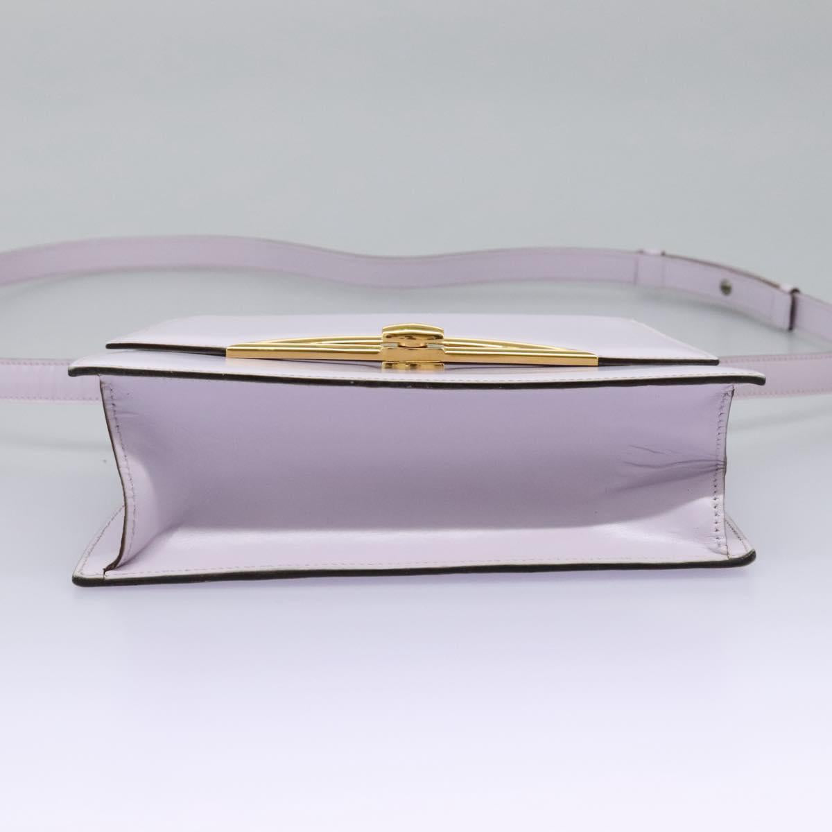 CELINE Hand Bag Leather 2way Purple Gold Auth 120119