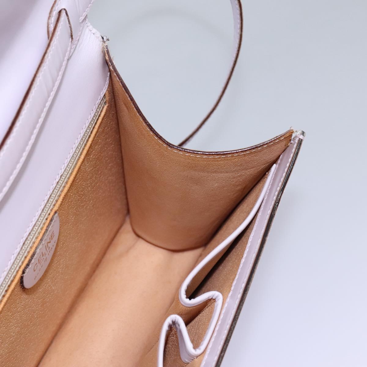 CELINE Hand Bag Leather 2way Purple Gold Auth 120119