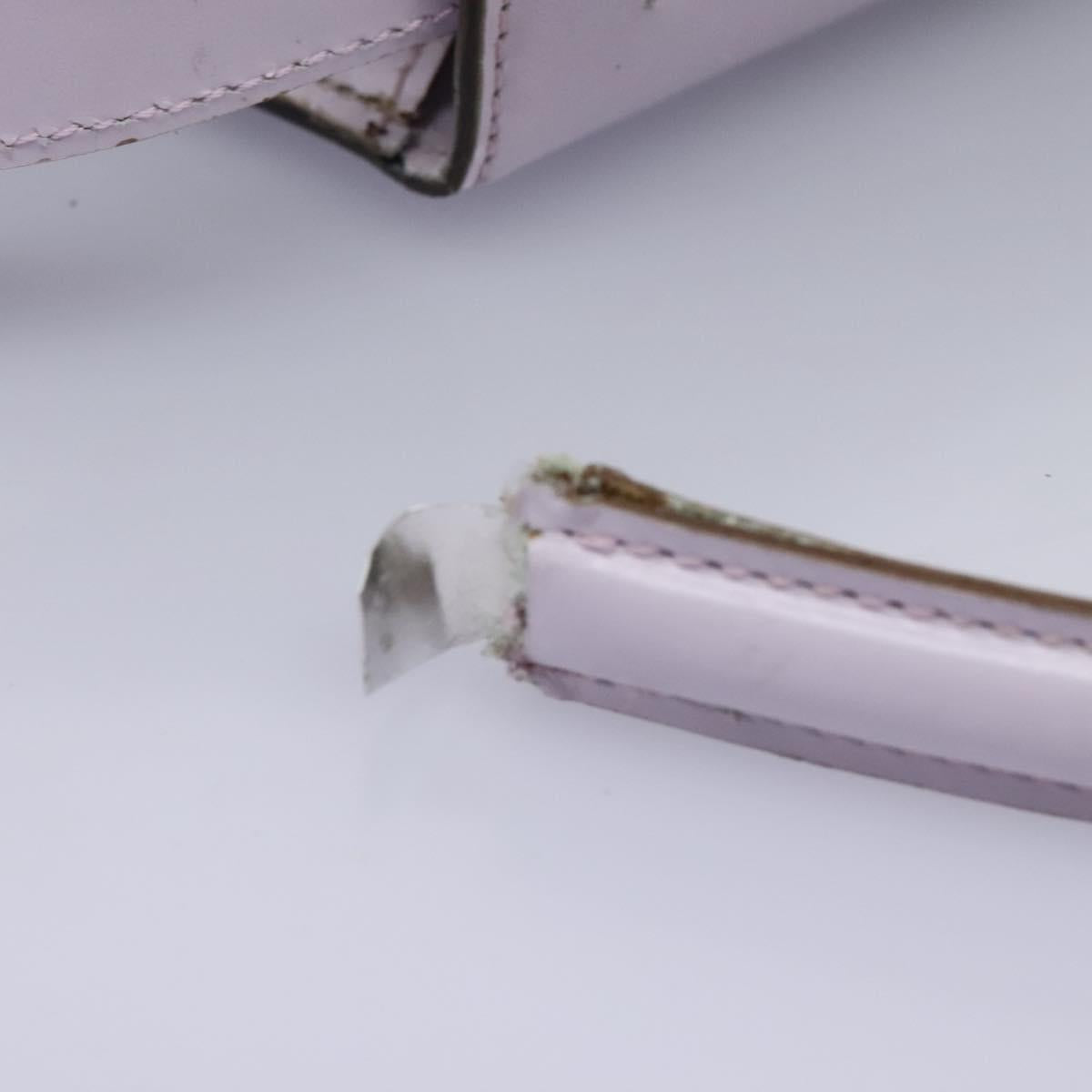 CELINE Hand Bag Leather 2way Purple Gold Auth 120119