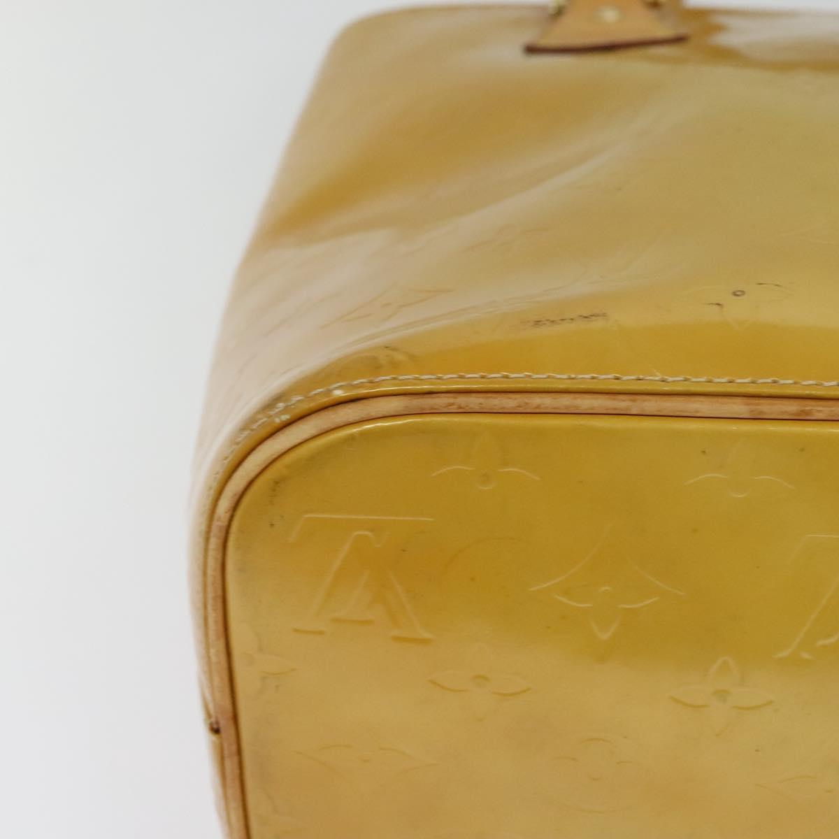 LOUIS VUITTON Monogram Vernis Houston Hand Bag Beige M91004 LV Auth 120122