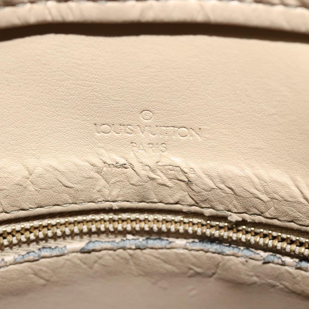 LOUIS VUITTON Monogram Vernis Houston Hand Bag Beige M91004 LV Auth 120122